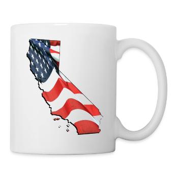 USA Flagge in der California State Landkarte - Tasse - Weiß - Rechts