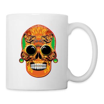 Schädel 5 - Tasse - Weiß - Rechts