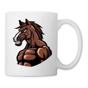 Pferd Stark - Tasse - Weiß - Rechts