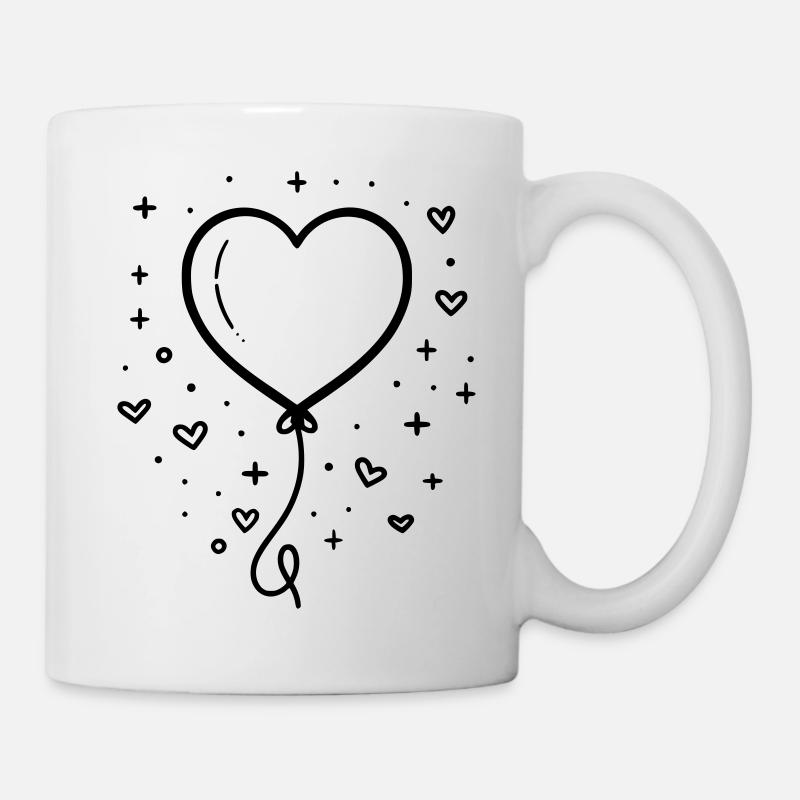 Ballon coeur Ballon coeur - Mug blanc - blanc