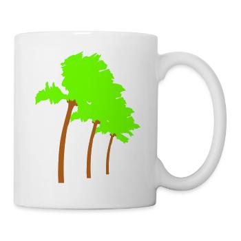 Lots of Palm Trees Row Island 3 Trees Beach Vacation Sea - Mug - white - Right