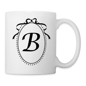 Vintage Letter B Ribbon - Gift Idea - Mug - white - Right