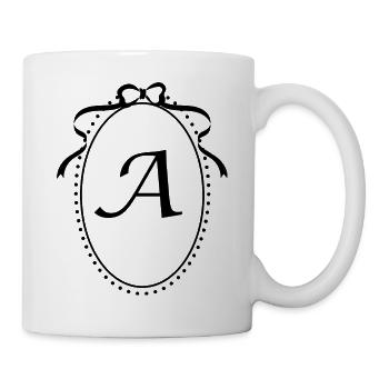 Vintage ribbon letter - gift idea - Mug - white - Right