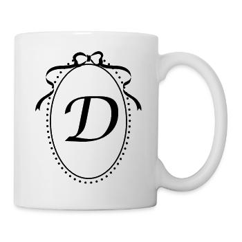 Vintage ribbon letter - gift idea - Mug - white - Right