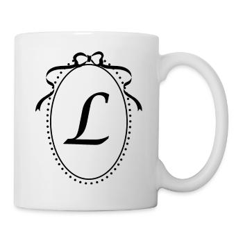 Vintage Letter l Ribbon - Gift Idea - Mug - white - Right