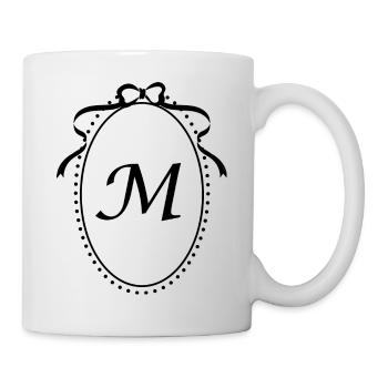 Lettre m ruban vintage - idée cadeau - Mug blanc - blanc - Droite