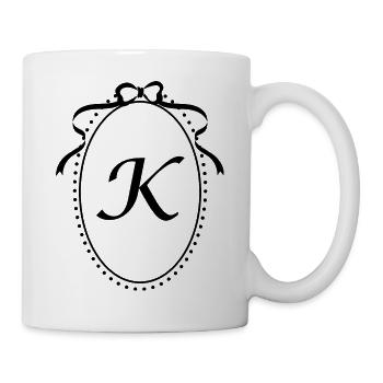 Vintage Letter k Ribbon - Gift Idea - Mug - white - Right