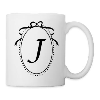 Vintage Band Buchstabe j - Geschenkidee - Tasse - Weiß - Rechts