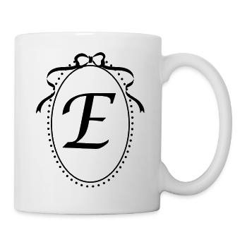 Vintage Letter E Ribbon - Gift Idea - Mug - white - Right
