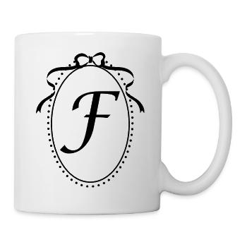 Letter f vintage ribbon - gift idea - Mug - white - Right