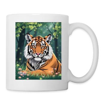 Tiger Majestätisch - Tasse - Weiß - Rechts