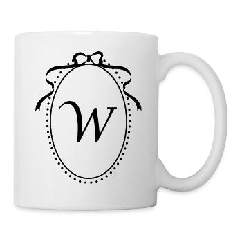 Vintage Letter w Ribbon - Gift Idea - Mug - white - Right