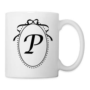 Vintage Letter p Band - Geschenkidee - Tasse - Weiß - Rechts