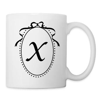 Vintage Letter x Ribbon - Gift Idea - Mug - white - Right