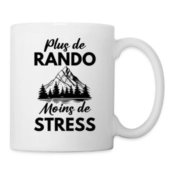 Plus de rando moins de stress - Mug blanc - blanc - Droite