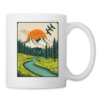 Landscape nature forest - Mug - white - Right