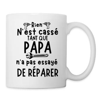 Humour Papa Répare RÉPARER - Mug blanc - blanc - Droite