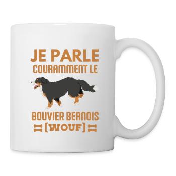 Je parle couramment bouvier bernois chien de race - Mug blanc - blanc - Droite