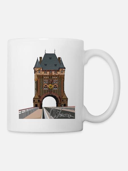 Nibelungentor // Brückentor // Worms - Tasse - Weiß