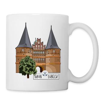 Holstentor Lübeck // Illustration - Tasse - Weiß - Rechts