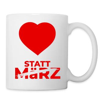 Herz satt März - Tasse - Weiß - Rechts