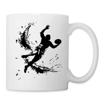Rugby Splash Silhouette - Mug blanc - blanc - Droite