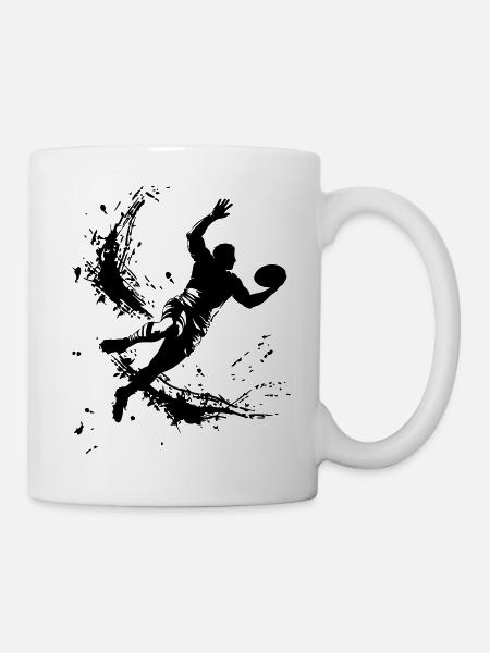 Rugby Splash Silhouette - Mug blanc - blanc