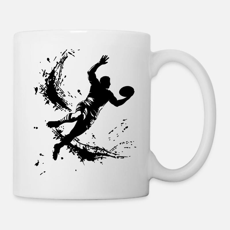 Rugby Splash Silhouette - Mug blanc - blanc