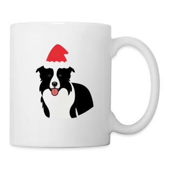 Border collie porte chapeau de père Noël - Mug blanc - blanc - Droite