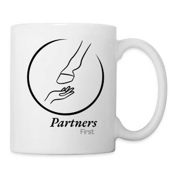 Hand & Huf - Partner zuerst (Schwarz) - Tasse - Weiß - Rechts