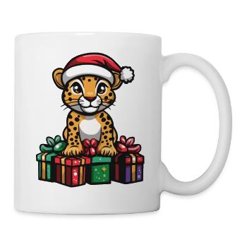 Cadeaux de Noël guépard - Mug blanc - blanc - Droite