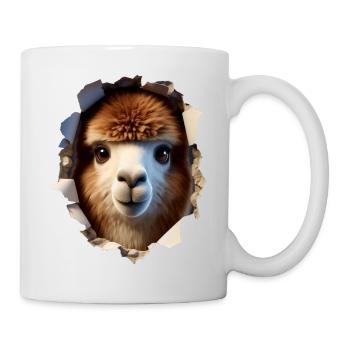 Alpaca Head in Hole 3 - Mug - white - Right