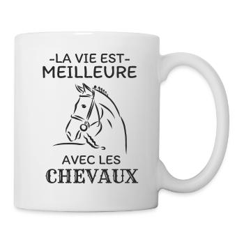 La vie est meilleure avec les chevaux - Mug blanc - blanc - Droite