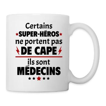 Certains super-héros sont médecins, cadeau noël - Mug blanc - blanc - Droite