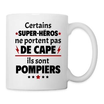 Certains super-héros sont pompiers, cadeau noël - Mug blanc - blanc - Droite