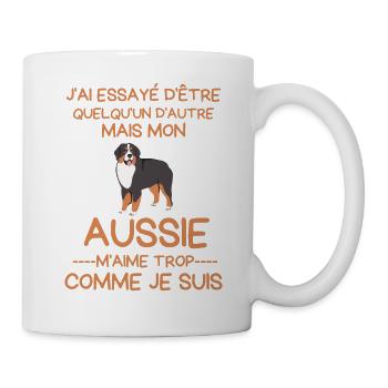 Berger australien aussie m aime trop - Mug blanc - blanc - Droite