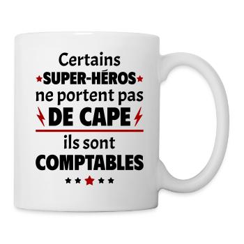 Certains super-héros sont comptables,cadeau noël - Mug blanc - blanc - Droite