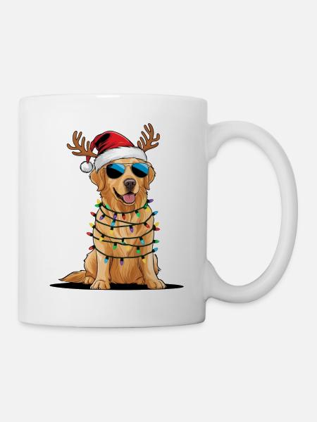 Golden Retriever de Noël - Mug blanc - blanc