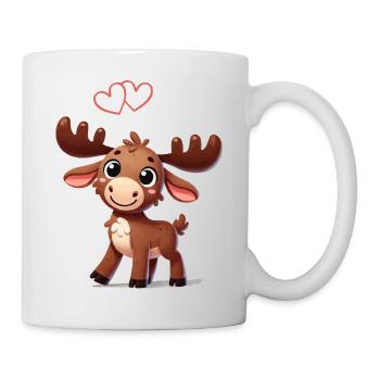 elch comic love - Tasse - Weiß - Rechts
