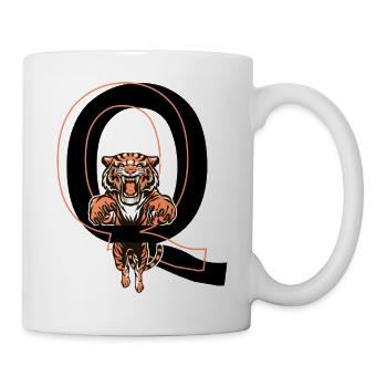 Buchstabe Q Tiger - Geschenkidee - Tasse - Weiß - Rechts