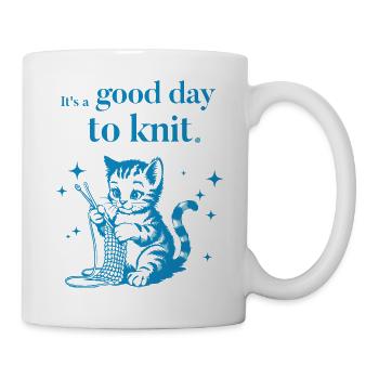 It's a good day to knit - Knitting Cat Shirt - Mug - white - Right