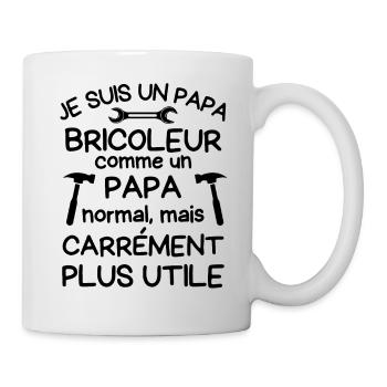 Papa bricoleur carrément plus utile - Mug blanc - blanc - Droite