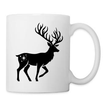 Hirsch Silhouette weihnachtlich - Tasse - Weiß - Rechts