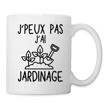 Je peux pas j ai jardinage jardinière jardinier 1 - Mug blanc - blanc - Droite