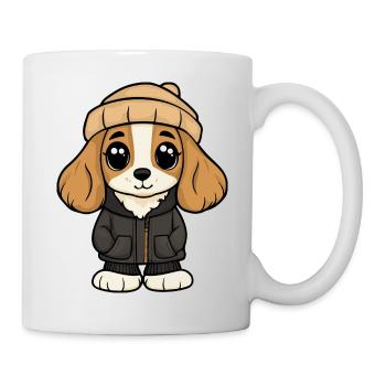 Cocker Spaniel Hund Cartoon - Tasse - Weiß - Rechts