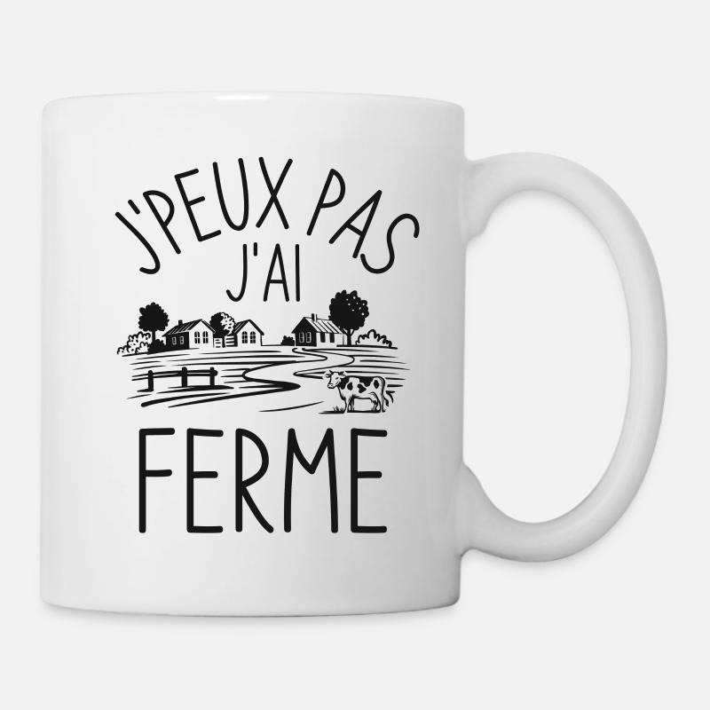 J PEUX PAS J AI FERME FERMIER - Mug blanc - blanc