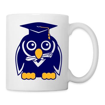 Penguin Graduation Abitur College School Certificate - Mug - white - Right