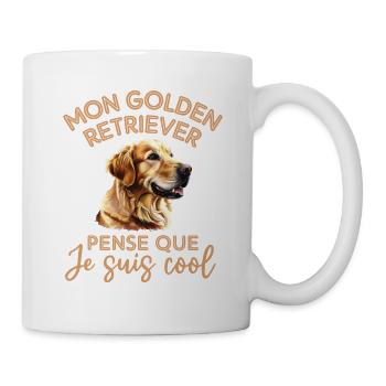 Mon chien Golden retriever pense que je suis cool - Mug blanc - blanc - Droite