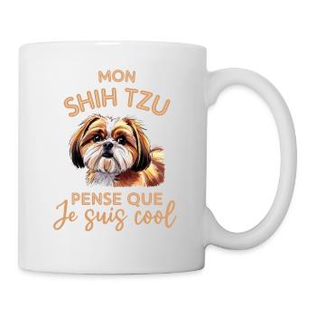 Chien mignon shih tzu - Mug blanc - blanc - Droite