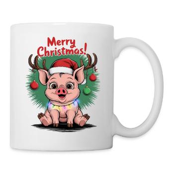 Cochon Noël fermier Joyeux Noël fermier - Mug blanc - blanc - Droite